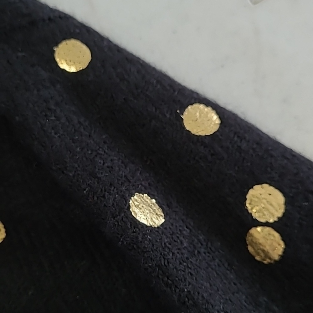 NWT Crown & Ivy Black Crew Neck Sweater with Gold Polka-dots Size XL - Picture 4 of 6